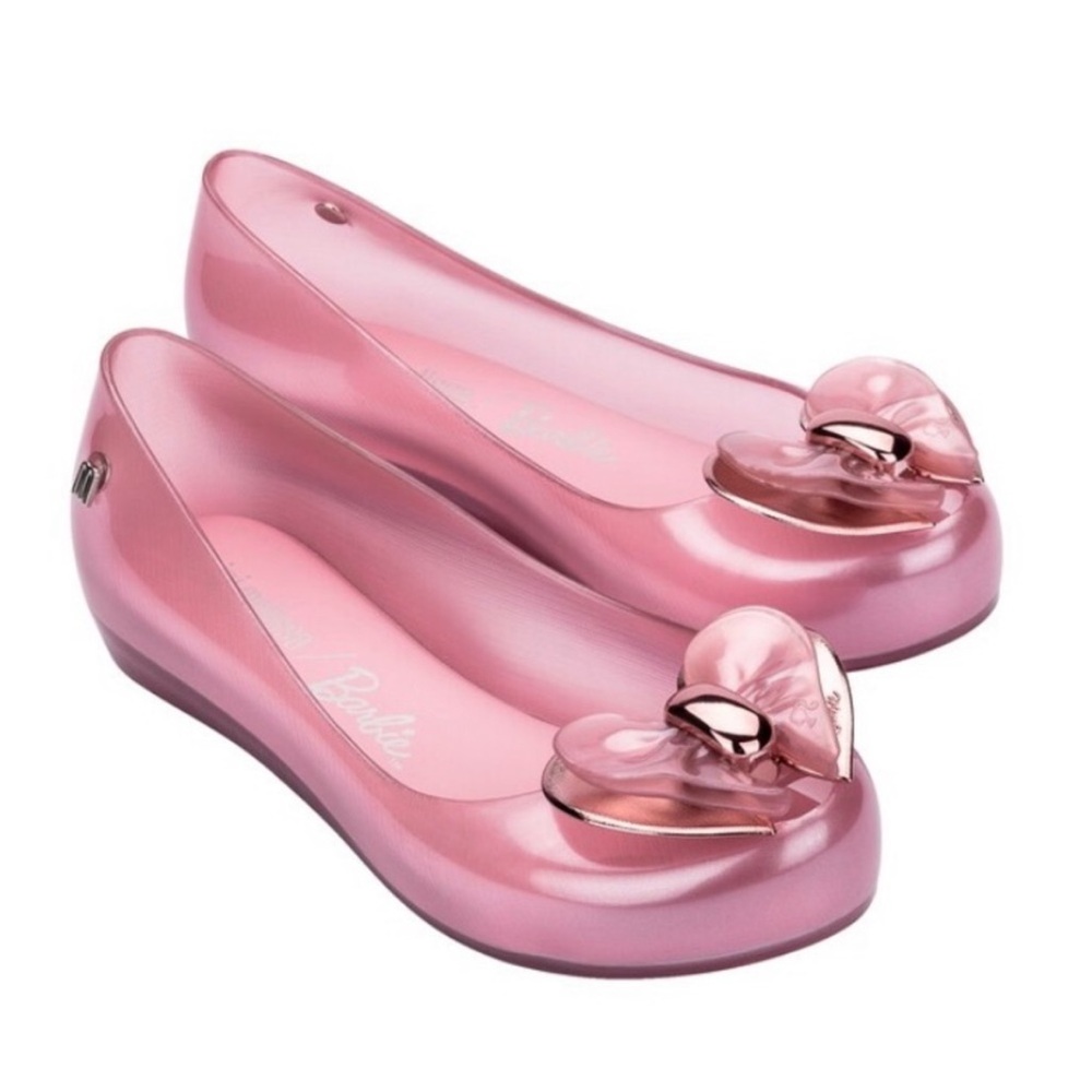 New Mini Melissa X Barbie Ultragirl Ballerinas / Flats in Pearly Pink 1